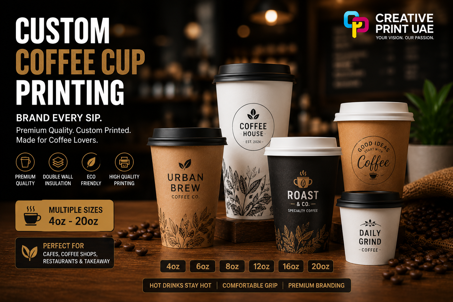 Custom Coffee Cup Printing Dubai | Branded Coffee Cups