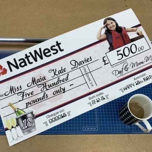 Custom Giant Grant Cheque for Presentations - Image 2