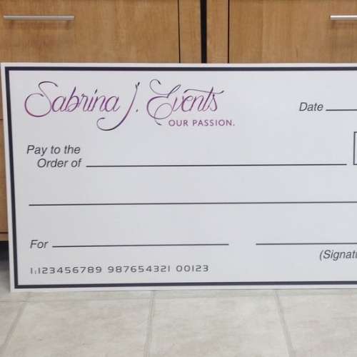Custom Giant Grant Cheque for Presentations