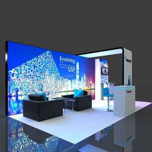 Custom Iceland Backlit Shell Scheme Booth in Dubai - Image 2